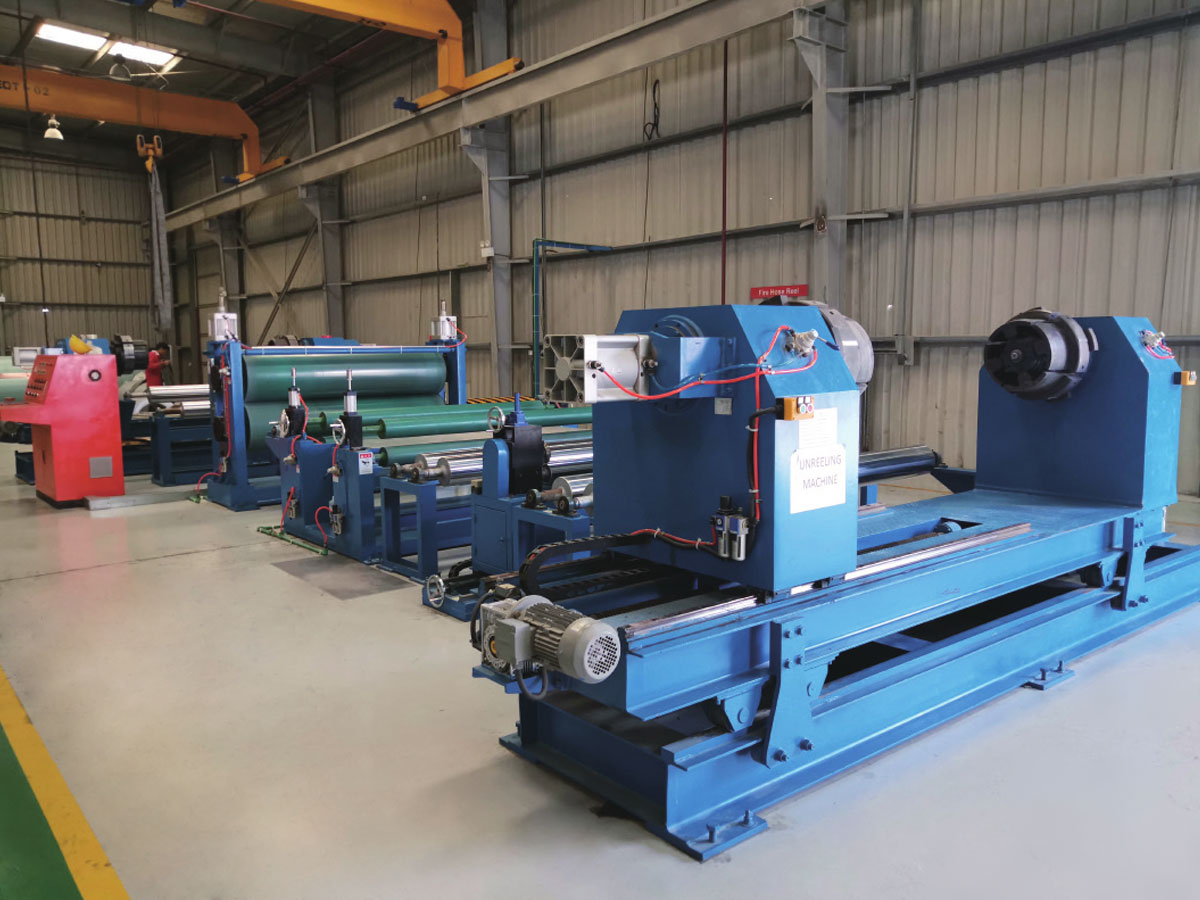 Línea de producción de reenrollado de bobinas